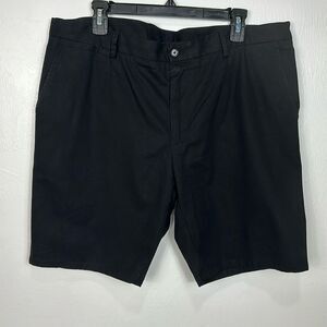 Dolce & Gabbana Cotton Blend Flat Front Chino Shorts In Black Size XL